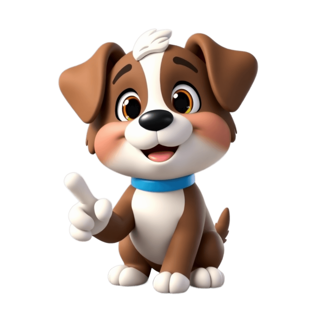 Cute 3D cartoon puppy mascot